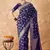 navy blue banarasi art silk saree with royal weaving design 