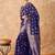 navy blue banarasi art silk saree with royal weaving design 