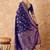 navy blue banarasi art silk saree with royal weaving design 