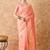 peach banarasi art silk saree for women with graceful weaving 