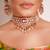 Gold plated red stone kundan necklace set