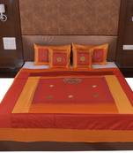 Polysilk Embroidered Bed Cover Set