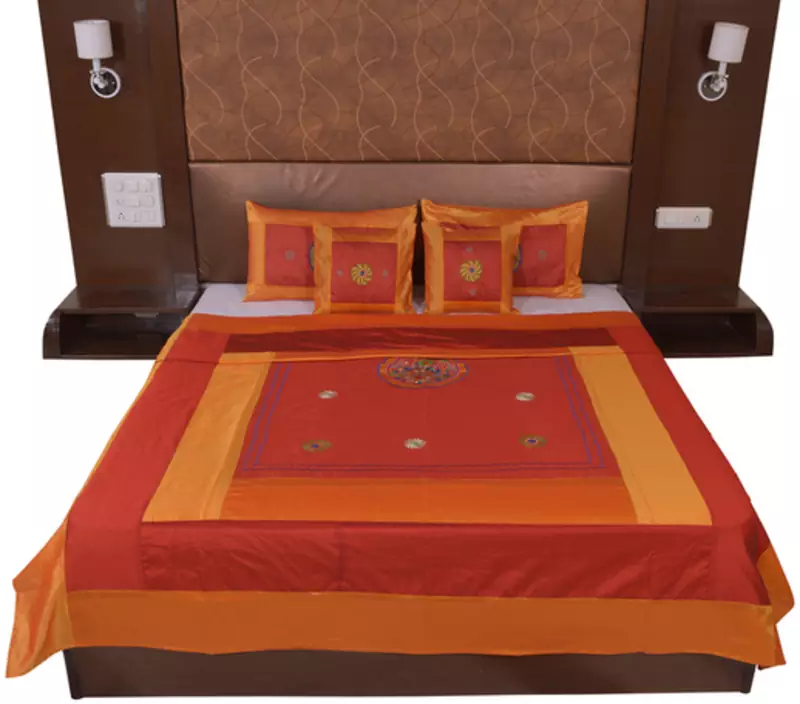 Polysilk Embroidered Bed Cover Set