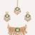 Gold plated green stone kundan necklace set