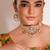 Gold plated green stone kundan necklace set