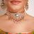 Gold plated green stone kundan necklace set