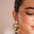 Gold plated green stone kundan necklace set