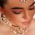 Gold plated green stone kundan necklace set