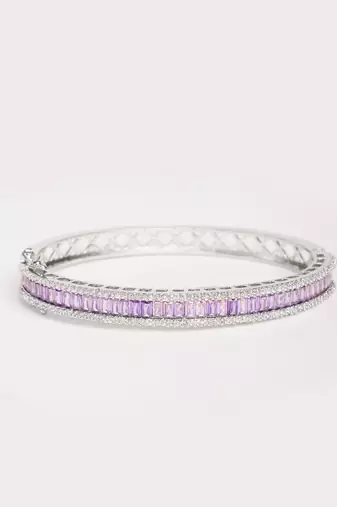 Silver plated purple bracelet