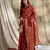 women's red banarasi art silk saree with fine weaving design 