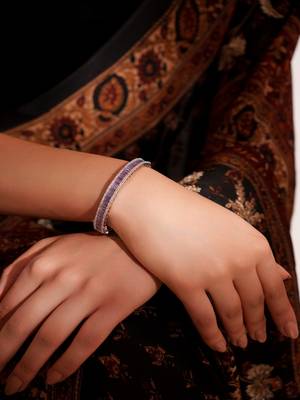 Silver plated purple bracelet 3