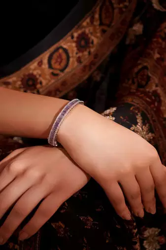 Silver plated purple bracelet