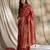 women's red banarasi art silk saree with fine weaving design 