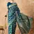teal blue banarasi art silk saree with elegant weaving 
