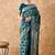 teal blue banarasi art silk saree with elegant weaving 