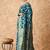teal blue banarasi art silk saree with elegant weaving 
