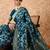 teal blue banarasi art silk saree with elegant weaving 