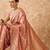 rose gold banarasi art silk saree with opulent weaving work 