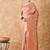 rose gold banarasi art silk saree with opulent weaving work 