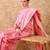 baby pink banarasi art silk saree with artistic weaving work 