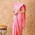 baby pink banarasi art silk saree with artistic weaving work 