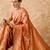peach banarasi art silk saree for women with elegant weaving 