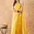 Yellow cotton jacquard saree with stylish weaving work