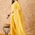 Yellow cotton jacquard saree with stylish weaving work