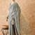 Grey cotton jacquard saree with exquisite weaving patterns