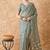Grey cotton jacquard saree with exquisite weaving patterns