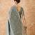Grey cotton jacquard saree with exquisite weaving patterns