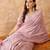 Women's pink cotton jacquard saree with modern weaving