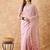 Women's pink cotton jacquard saree with modern weaving