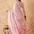 Women's pink cotton jacquard saree with modern weaving