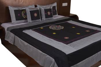 Polysilk Embroidered Bed Cover Set 3