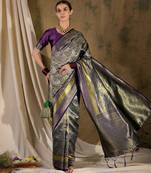 burgundy banarasi art silk saree with luxurious weaving for weddings 