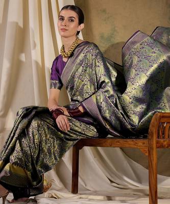 burgundy banarasi art silk saree with luxurious weaving for weddings  2