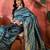 petrol blue banarasi art silk saree with exclusive weaving craft 