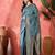 petrol blue banarasi art silk saree with exclusive weaving craft 