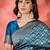 petrol blue banarasi art silk saree with exclusive weaving craft 