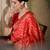 festive red banarasi art silk saree with ornate weaving work 