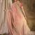 peach banarasi art silk saree with delicate weaving details 
