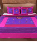 Polysilk Embroidered Bed Cover Set