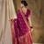 magenta banarasi art silk saree with eye-catching weaving design 