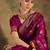 magenta banarasi art silk saree with eye-catching weaving design 