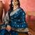teal blue banarasi art silk saree with refined weaving craftsmanship 