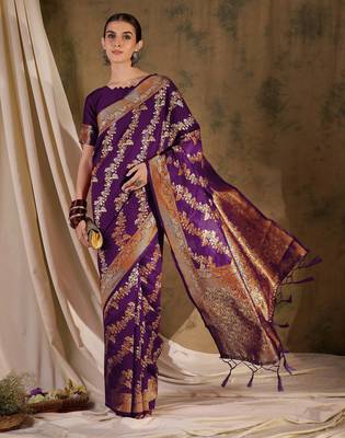 wine banarasi art silk saree with contemporary weaving charm  1