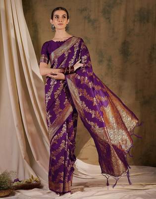 wine banarasi art silk saree with contemporary weaving charm  2