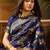 navy blue banarasi art silk saree with traditional weaving appeal 