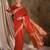 bright red banarasi art silk saree with statement weaving work 